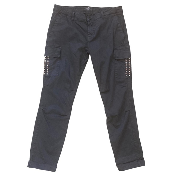 Mason’s Forte Dei Marmi Pants - Mason’s Forte Dei Marmi Italy Trousers Studded Pocket Black Cargo Pants